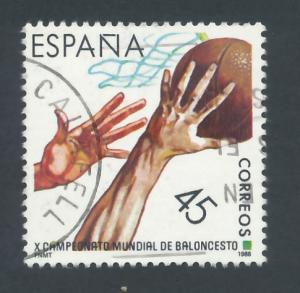Spain 1986 Scott 2481 used - 45p, Basketball championships