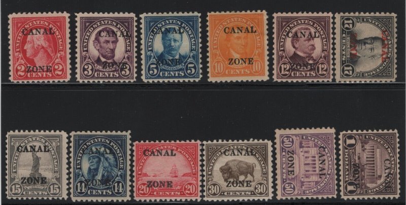 Canal Zone scott # 84 - 95 VF OG mint previously hinged cv $ 492 ! see pic !