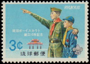 Ryukyu Islands #130, Complete Set, 1965, Scouts, Never Hinged