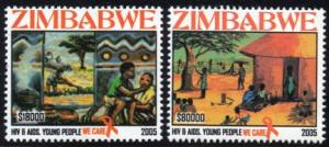 Zimbabwe - 2005 AIDS Campaign Set MNH** SG 1176-1177