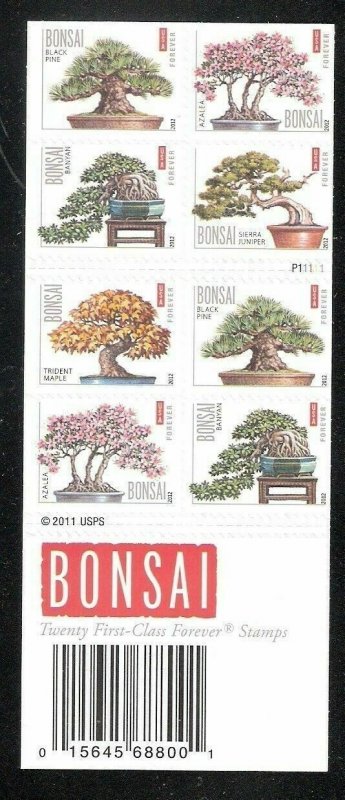 4622b, Bonsai Trees Booklet Pane of 20 GENUINE Forever Stamps - Stuart Katz 