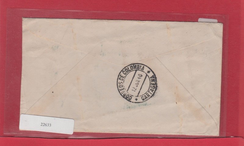 1940 3c surface rate to COLOMBIA WITH receiver Canada cover