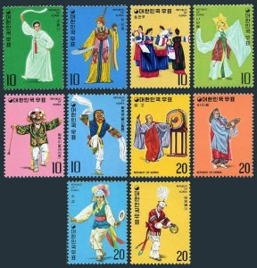 Korea South 932-941,932a-941a sheets,MNH. Folk Dancers 1975.