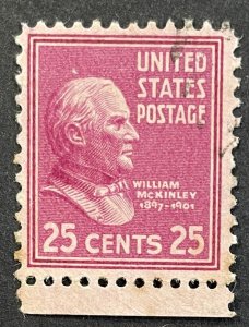 US #829 Used F/VF 25c William McKinley 1938 [B14.1.1]