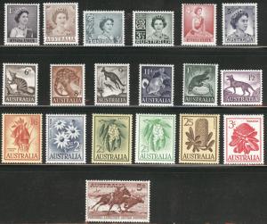 Australia Scott 314-331 Mint 1959-64 e set of 19 CV$69