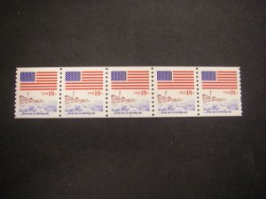 Scott 1891, 18c Flag, ...from sea to shining sea, PNC5 #4, MNH Coil Beauty