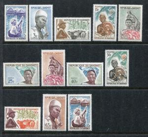 Dahomey 160-171, MNH. People of Dahomey, 1963. Ganvie woman in canoe x27745