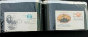 US Stamp Collection, Postal Card FDC Large Lot of 100 Cards in Lighthouse Album