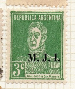 Argentina 1931-36 Early Official MJI Optd Issue Fine Mint Hinged 3c. 188483