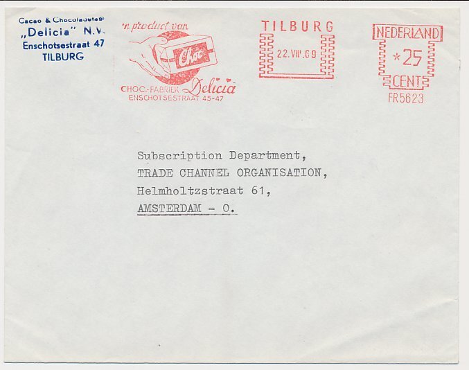 Meter cover Netherlands 1969 Chocolate factory Delicia - Tilburg