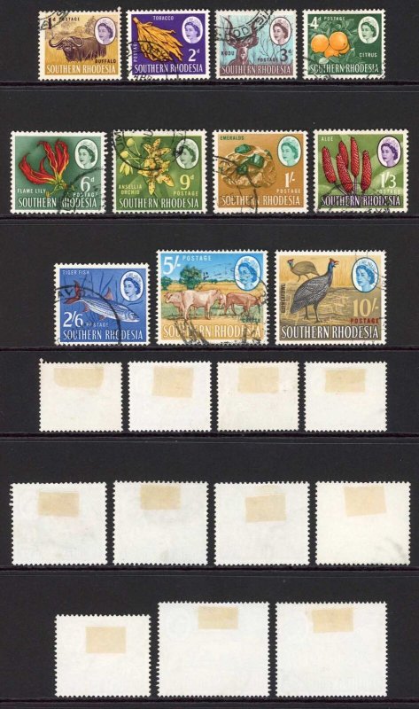 Southern Rhodesia SG93/104 QEII 1964 Part Set of 12 Used