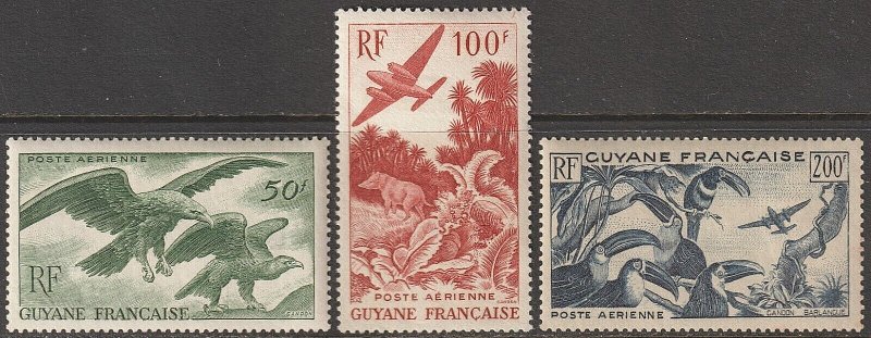 EDSROOM-17158 French Guiana C18-C20 MNH 1947 Complete Airmails CV$67.50