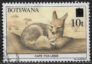 Botswana #480 Used Stamp - Cape Fox - Wild Animal Overprint