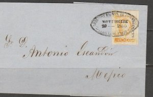 MEXICO-SL Potosi 2, 1R EX-Dr. IGLESIAS, 1st TARIFF COVER NOV/29/1856. RR XF(33)