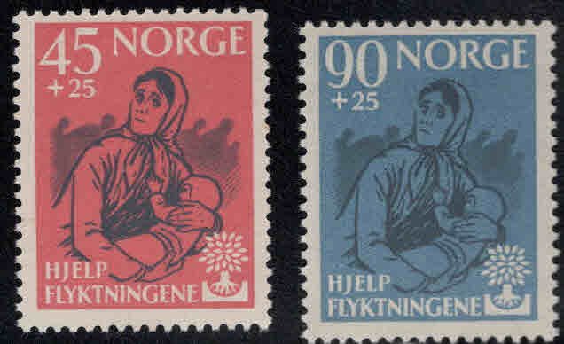 Norway Scott B64-B65, World Refugee Year, WRY semi-postal set CV$24 MNH**