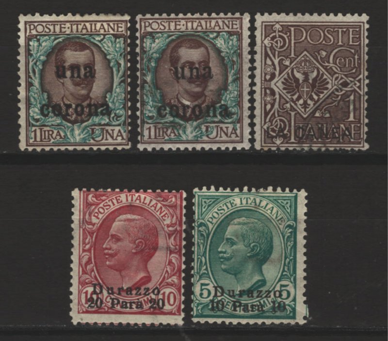 COLLECTION LOT # 5691 ITALY OFFICES 5 MH STAMPS 1909+ CLEARANCE CV+$17.50