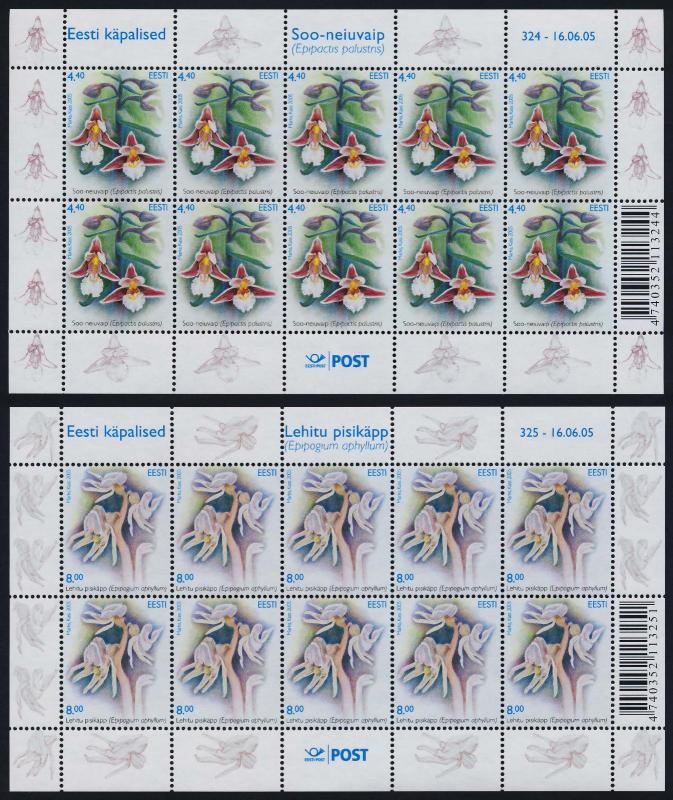 Estonia 515-6 sheets MNH Flowers, Orchids