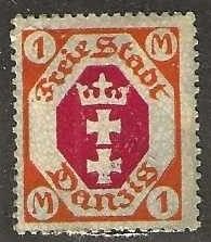 Danzig 73,  mint,  paper on back, 1921  (d38)
