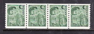 Canada-Sc#549- id4-Unused NH 7c QEII Centennial coil strip of 4-1971-