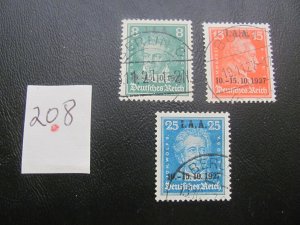 Germany 1927 USED SC 363-365 SET XF 250 EUROS (208)