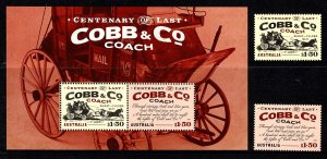 Australia 2024 Last Cobb & Co Coach Centenary  Set of 2 +  Minisheet MNH