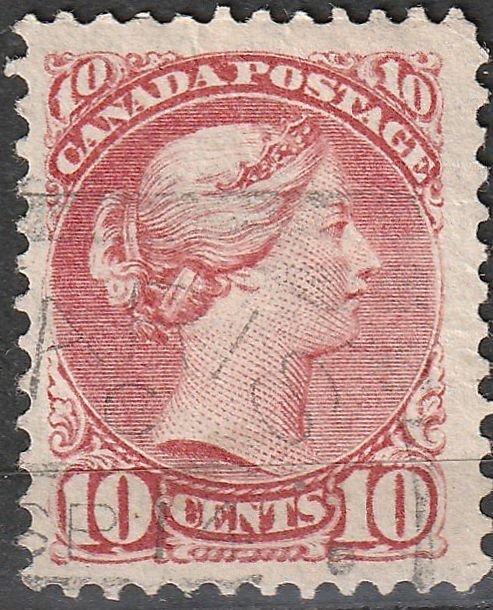 Canada Small Queen #45,  Brown Red,  Very Fine