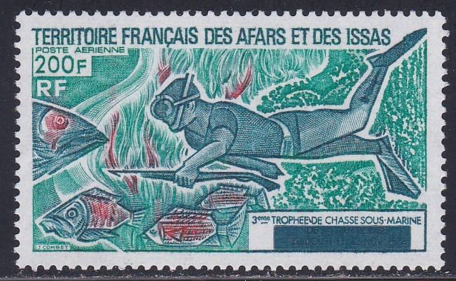 Afars & Issas # C97, Spear Fishing, Hinged, 1/3 Cat.