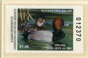 US AL21 ALABAMA STATE DUCK STAMP 1999 MNH SCV $10.00 BIN $5.00