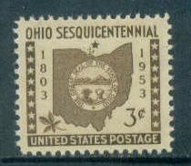 1018 3c Ohio Fine MNH
