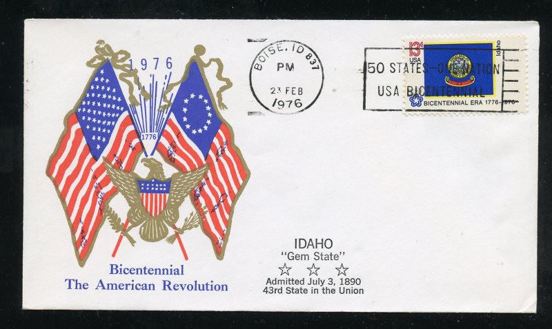 US 1675 American Bicentennial -  Idaho UA Al Tag Boerger cachet FDC 