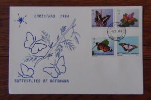 Botswana 1984 Christmas Butterflies set on First Day Cover