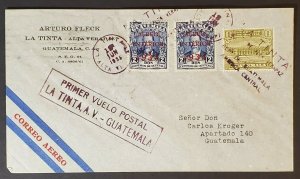 1935 La Tinta Guatemala First Flight Arturo Fleck Commercial Air Mail Cover