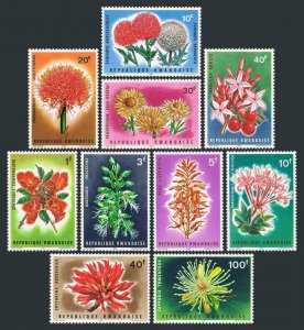 Rwanda 151-160,160a,MNH.Michel 157-166,Bl.6A. Flowers 1966:Globe thistle,Orchid,