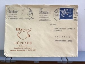 Germany 1962 Hopfner Saddle Makers to England  stamps cover R31727