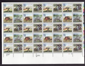 USA-Sc#2437- id12-unused NH sheet-Mail Delivery-Trains-1989-