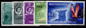 TRINIDAD & TOBAGO QEII SG300-304, 1962 independence set, FINE USED.