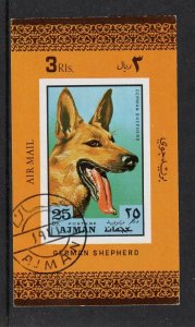 1971 Ajman - Dogs, Alsatian - Mi-1203 Deluxe MS - CTO