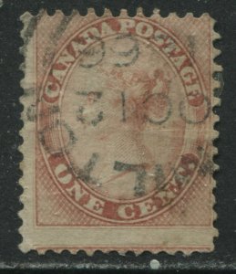 Canada 1859 1 cent choice Hamilton Oct 12th 1866 CDS