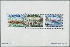 Laos B8a sheet,hinged.Michel Bl.42. The Mekong Delta flood,1967.