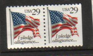 #2593 MNH Pairs 29c Pledge of Allegiance 1992-93 Issue 