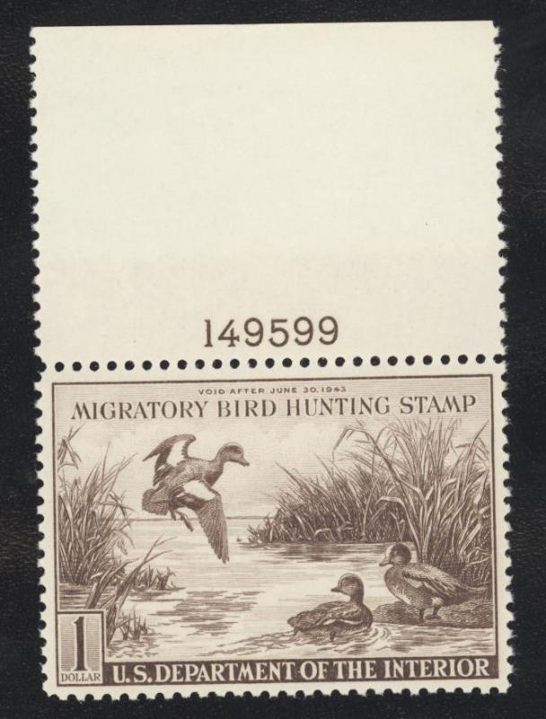 #RW9, Mint Top PL# Single. VF/XF-OG-NH. SCV $250