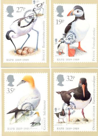 Great Britain # 1239-1242 Stamp Cards Birds Puffin-Gannet