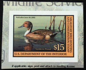 U.S. Mint #RW68a $15 2001 Federal Duck Hunting Stamp. Superb. NH. A Gem!