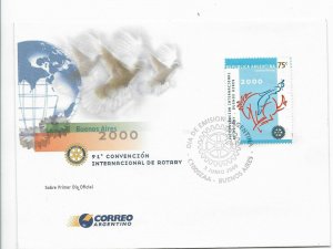ARGENTINA 2000 91 ROTARY CONFERENCE EMBLEM SPECIAL POSTMARK FDC FIRST DAY COV