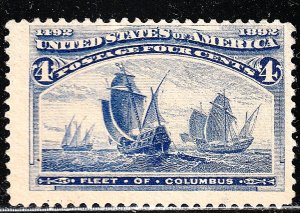#233 US 4 CENT ULTRAMARINE COLUMBIAN-MINT-N/G-FINE-VF