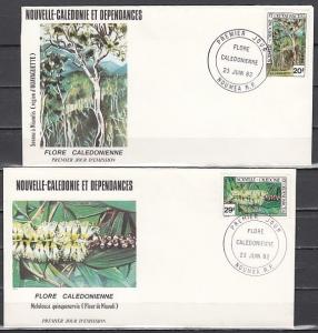 New Caledonia, Scott cat. 474-475. Flowering Trees issue. 2 First day covers. ^