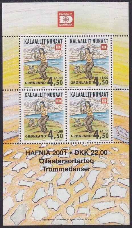 Sc# B25a Greenland 2000 Drum Dance S/S Souvenir sheet MNH CV $5.80