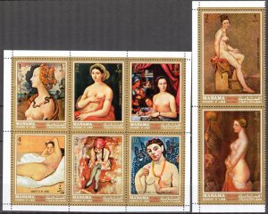 Manama / Ajman 1972 Art Paintings set of 8 MNH