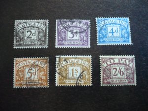 Stamps - Great Britain - Scott# J58-J61,J63-J64 - Used Part Set of 6 Stamps