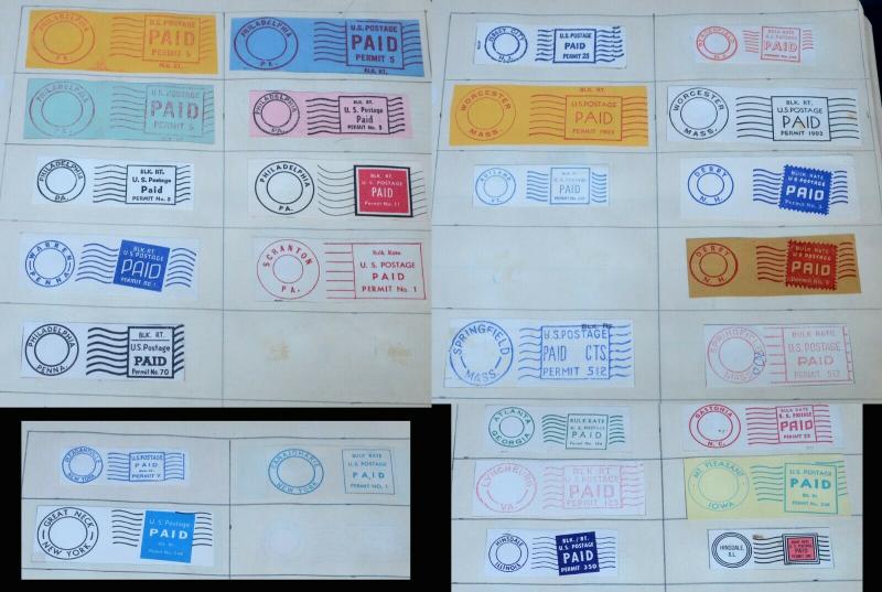 USA Postage Permits Mailomat First Class Package Labels Bulk Rate Collection